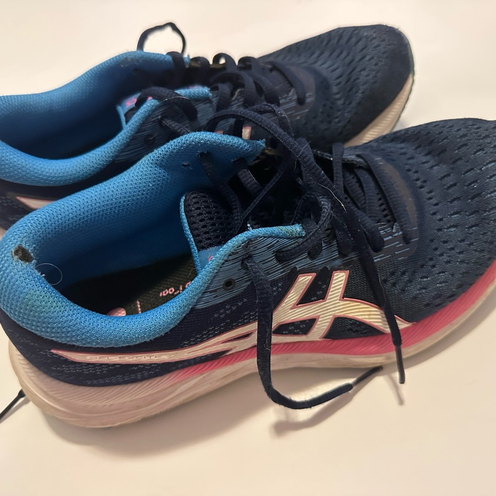 Asics‎ Navy and Pink Gel-Excite 7 Athletic Sneakers